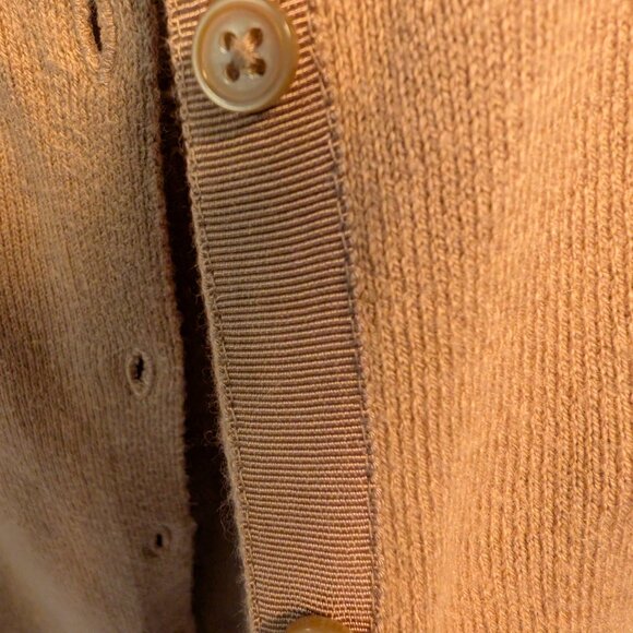 Banana Republic Camel Cotton-Cashmere Button-Front Cardigan | Size Small - Picture 6 of 11